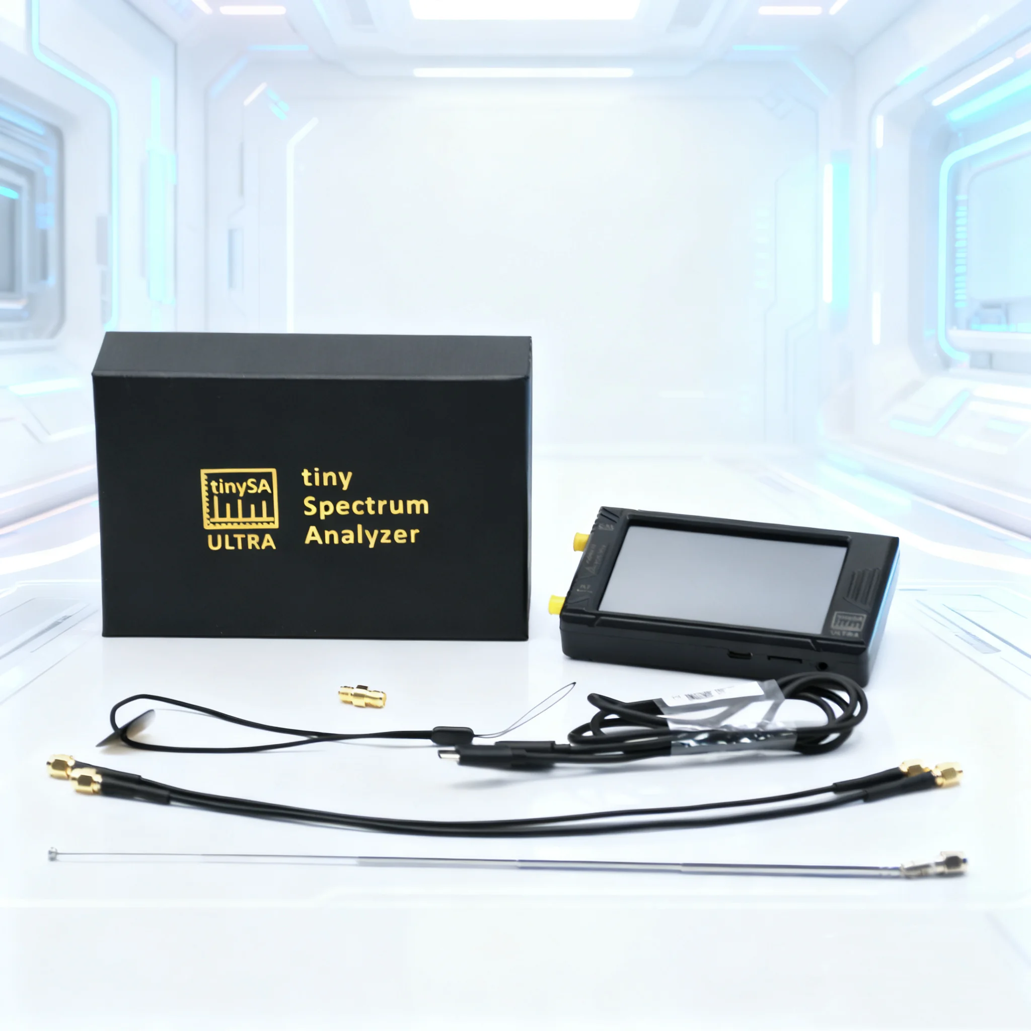 TinySA ULTRA 100 KHZ-5,3 GHz 4 inch display Handheld Tiny Spectrum Analyzer RF-generator met batterij