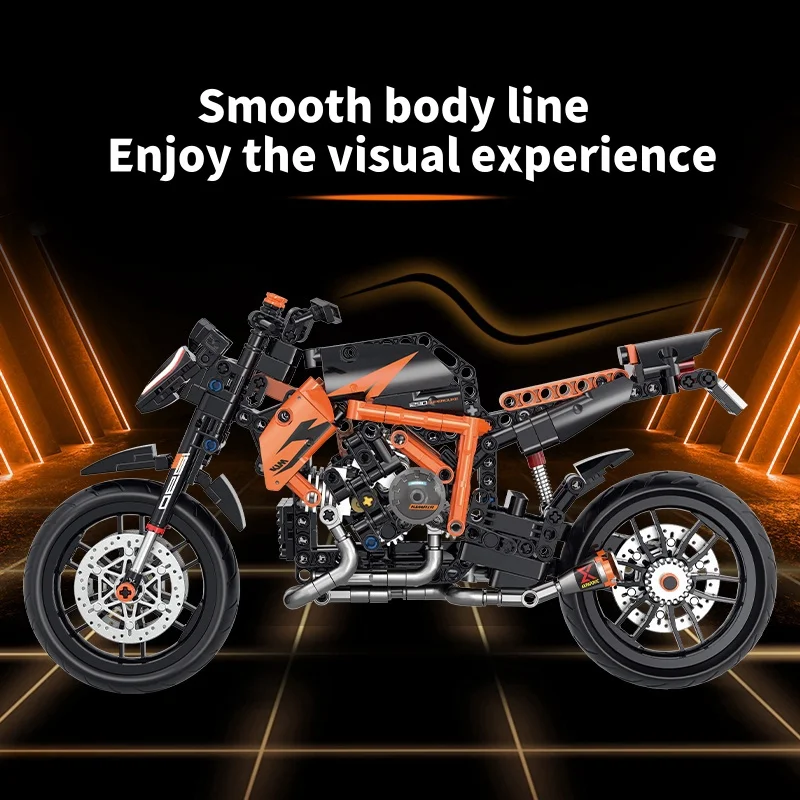 Techniczne MOC cegły budowlane Model motocykla kreatywny zestaw do budowania zabawki montażowe prezent edukacyjny dla dzieci chłopcy dziewczęta