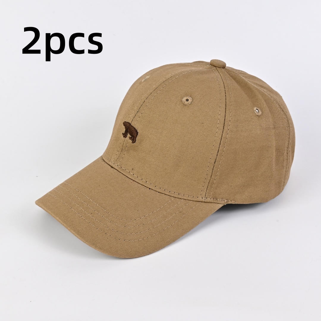 Stylowa haftowana czapka z daszkiem z misiem Ochronna przed słońcem Oddychająca Regulowana Idealna codzienna czapka Mężczyźni Kobiety Czapka z daszkiem unisex