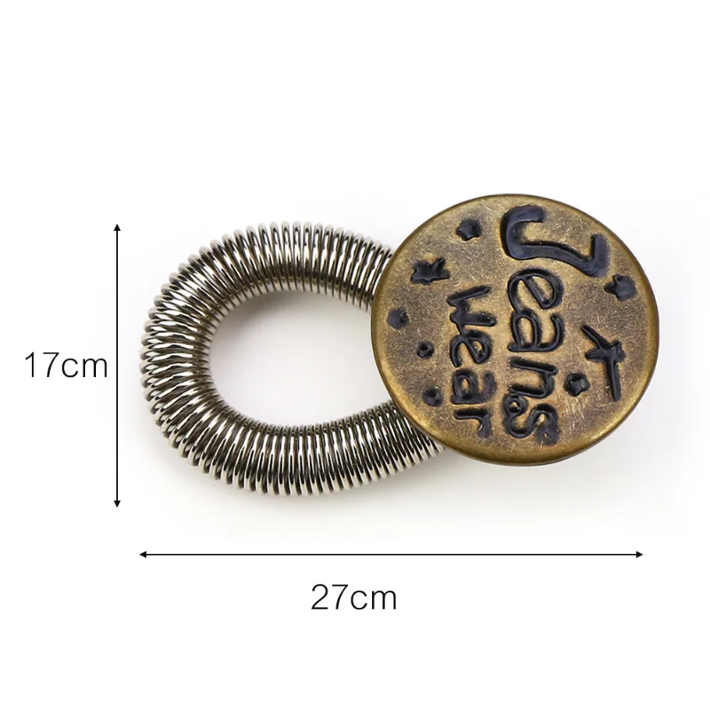 Extensor de botones de Metal para pantalones vaqueros, botones de costura gratis, extensores de cintura retráctiles ajustables, botón expansor de cintura