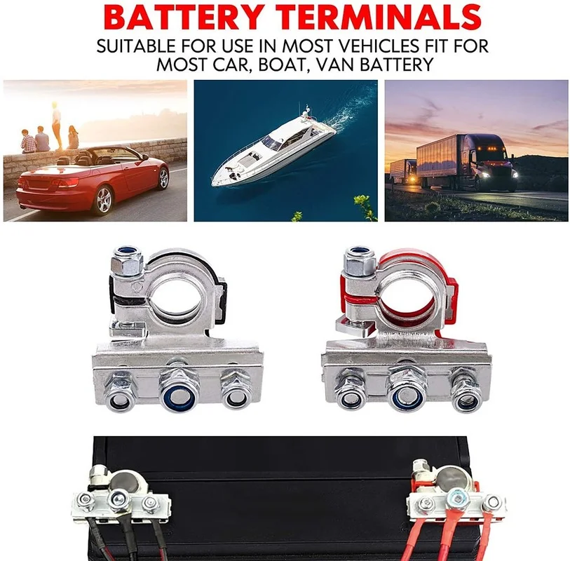 1 ペア 12V 24V 自動車車トップポストバッテリー端子ワイヤーケーブルクランプ端子コネクタカーアクセサリー