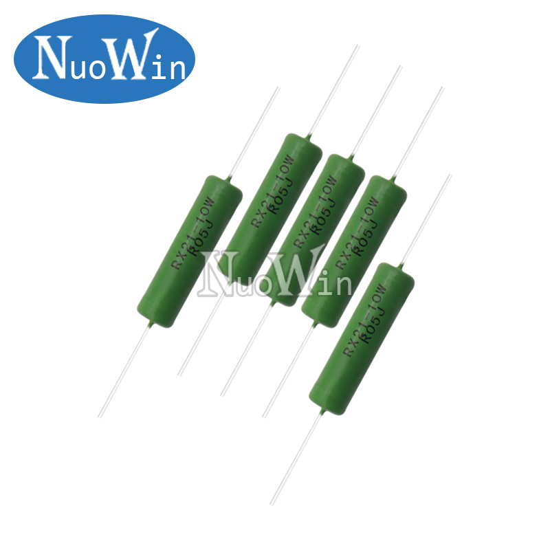 5PCS/Lot RX21 10W Wire Wound 5% Resistance 1R 10R 100R 1K 10K 12K 15K 20R 22R 24R 27R 33R 36R Resistor RX21-10W 1 10 100 ohms