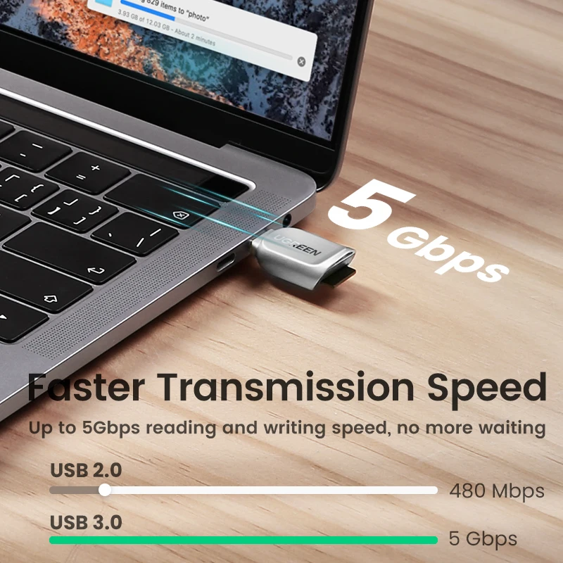 UGREEN-lector de tarjetas de USB-C a Micro SD, adaptador OTG para ordenador portátil, PC, tableta, teléfono, Windows, MacOS, USB 3,0