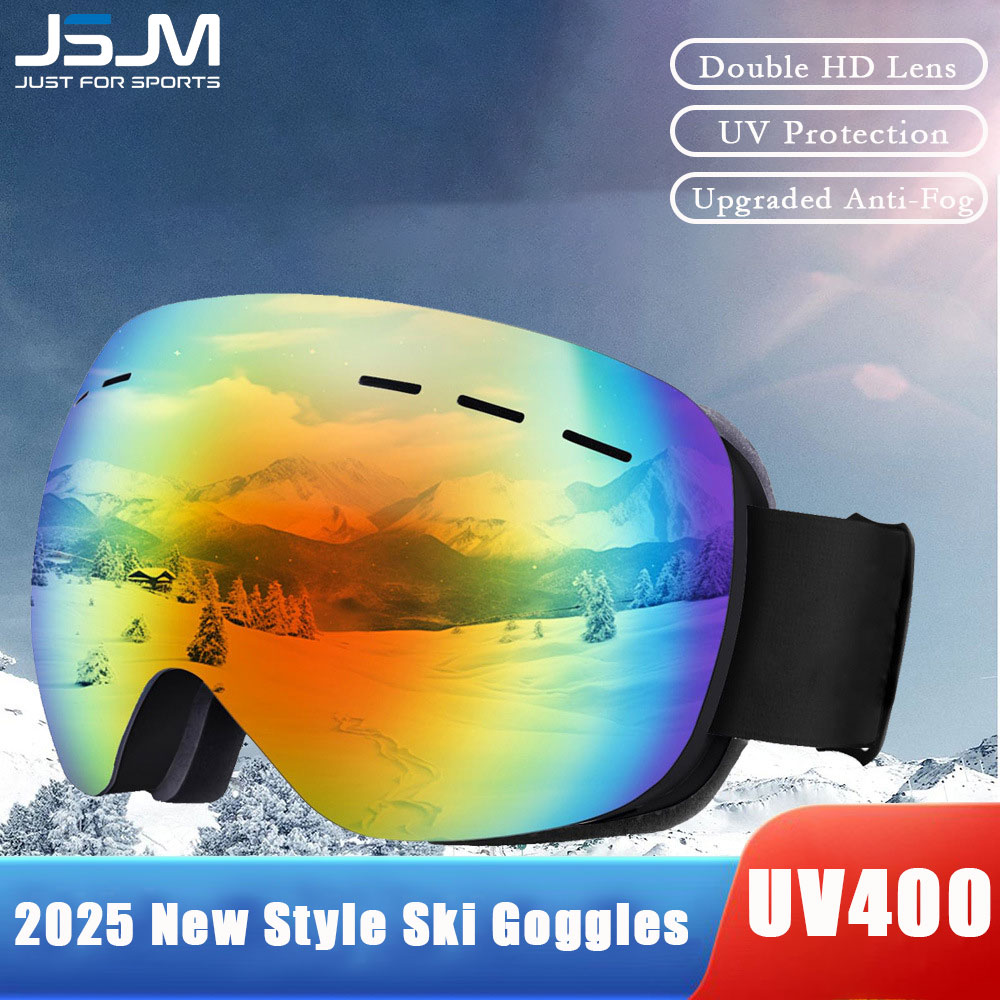 JSJM Neue Doppelschichten Antibeschlag-Skibrille UV400 Erwachsene Schneemobilbrille Unisex Outdoor Sport Schnee Snowboard Skibrille