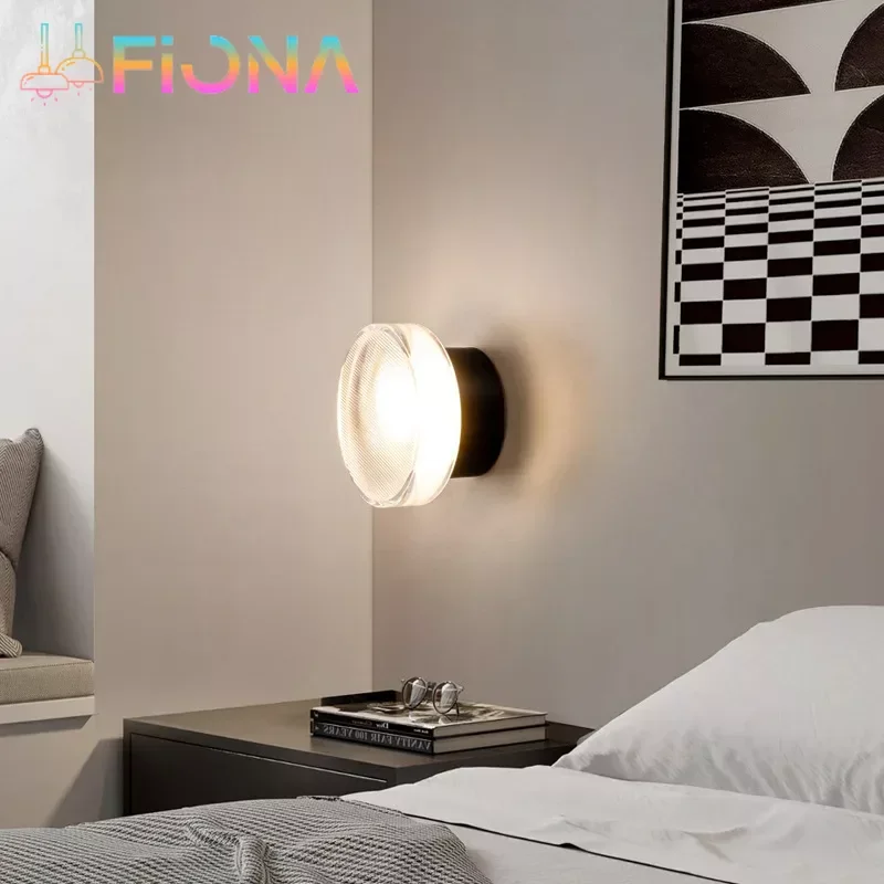 Moderna lâmpada de parede redonda led acrílico luz arandela sala estar aisel corredor quarto banheiro decoração casa iluminação interior