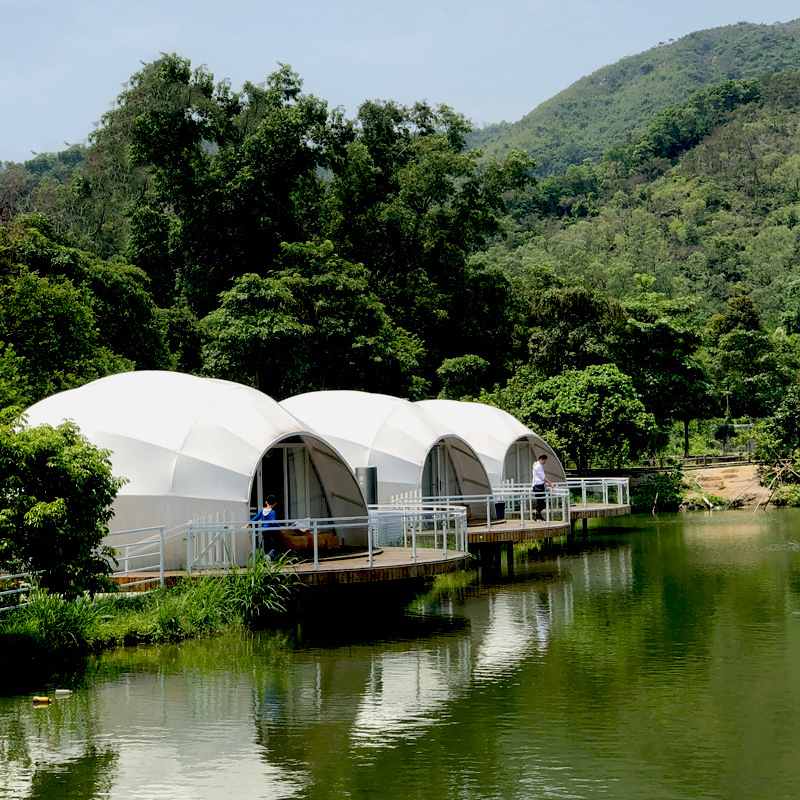 Namiot kokonowy w kształcie kropli Geodesiczna kopuła igloo PVDF do glamping Safari Resort Wydarzenia komercyjne i kemping