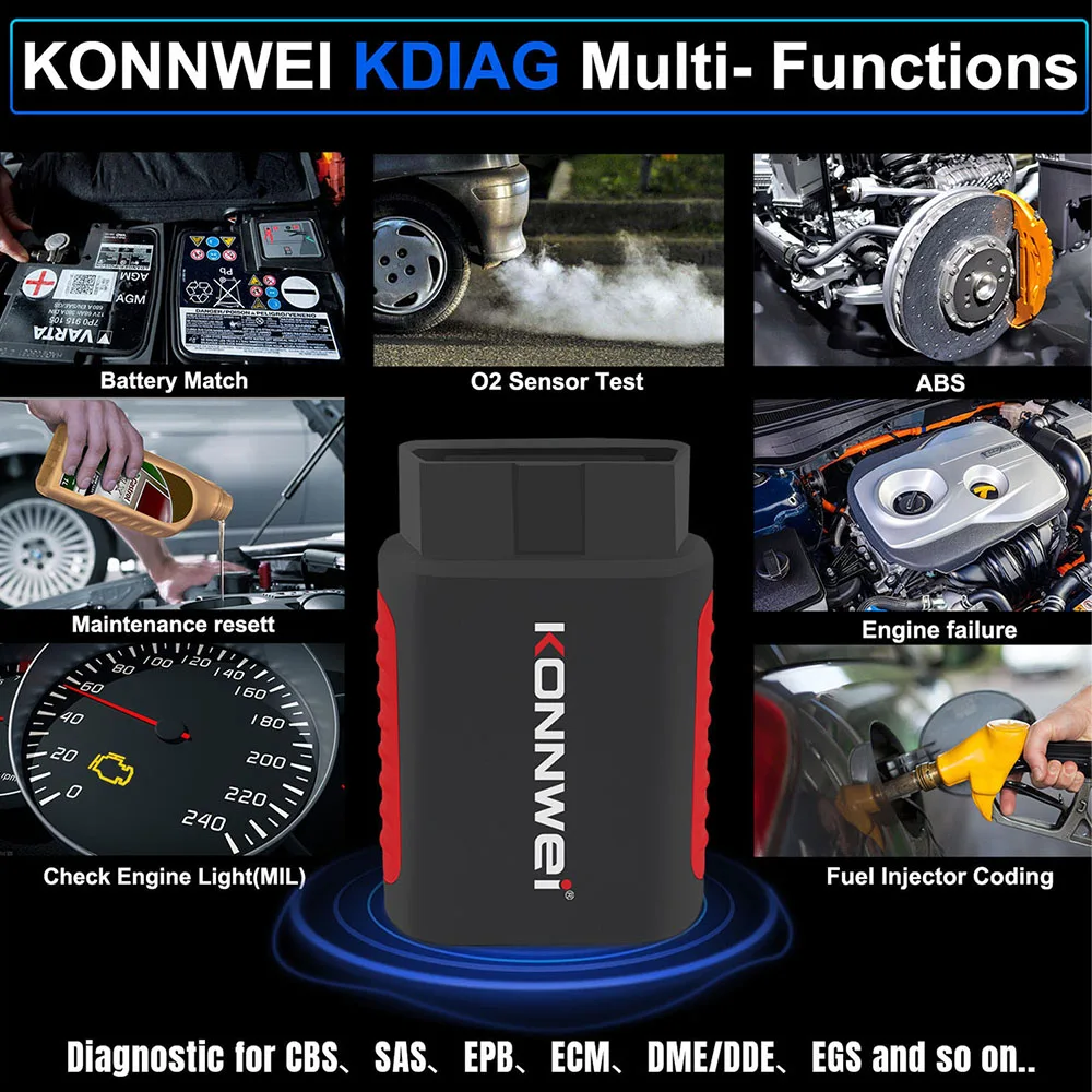 KONNWEI KDIAG 2025 sistema completo escáner automático reinicio SAS EPB servicio ECU programador OBD OBD2 herramienta de diagnóstico de coche pk Thinkdiag MINI