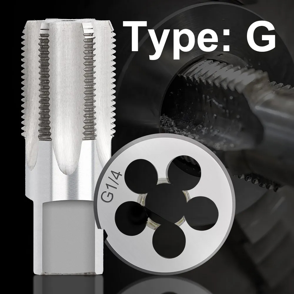 XCAN juego de troqueles de grifo de aleación de acero NPT, herramientas de corte de rosca de tornillo de mano derecha, G1/16, 1/8, 1/4, 3/8, 1/2, 5/8, 3/4, 7/8, 1