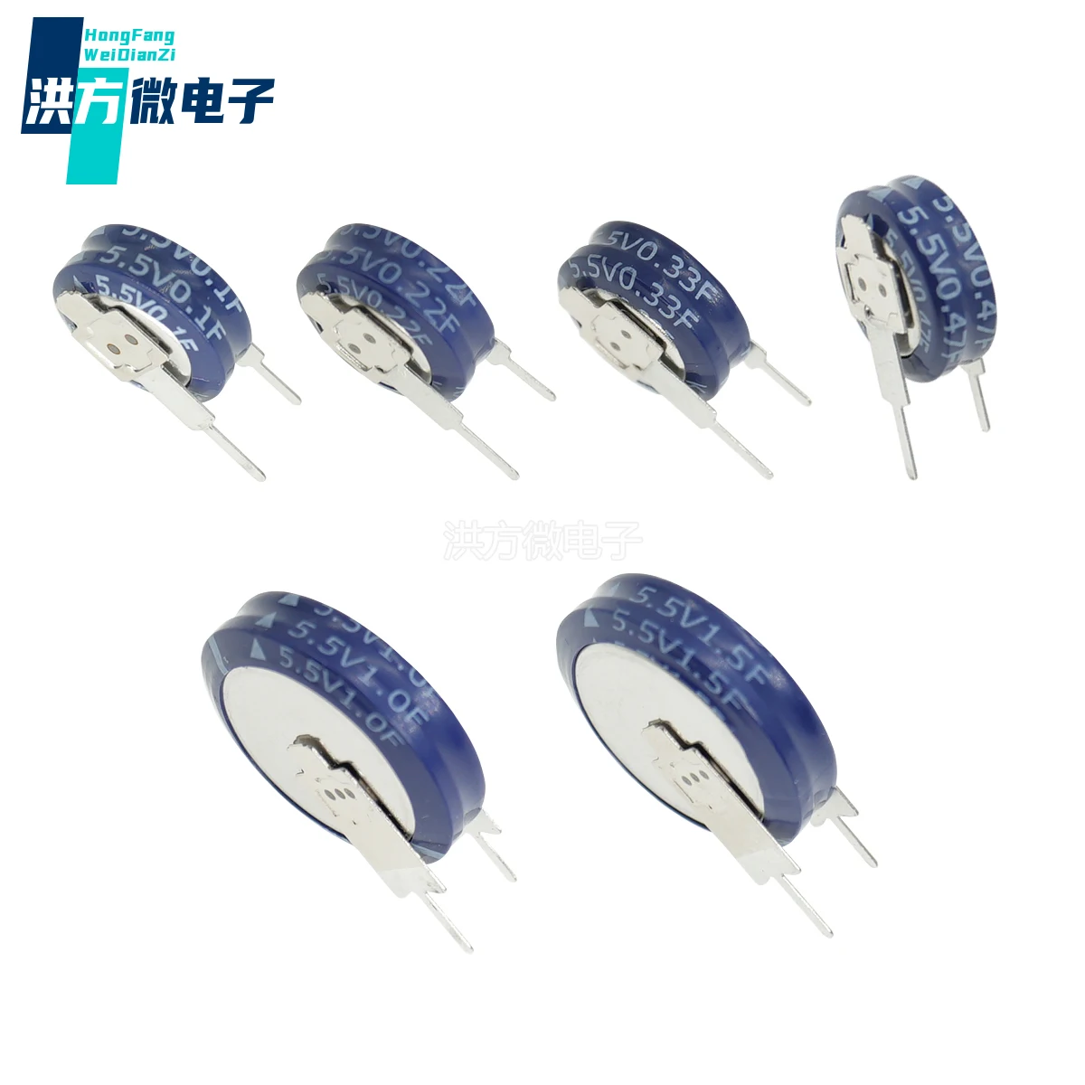 10PCS NEW Original V-type Farad capacitors;Supercapacitors 5.5V 0.1F 0.22F 0.33F 0.47F 1.0F 1.5F Foot spacing 4.7 Foot spacing 5