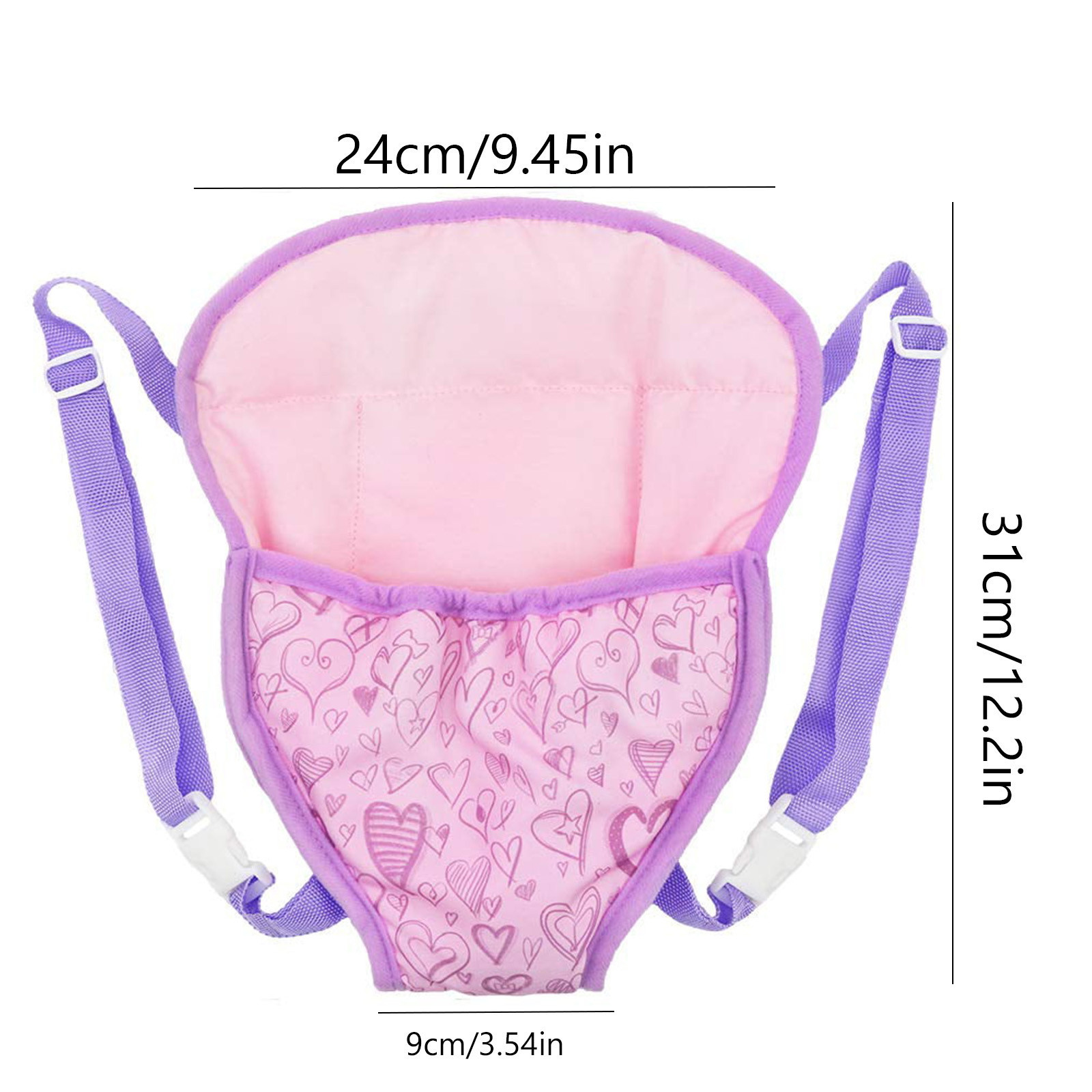 Baby Plush Carrier Backpack Doll Accessories Front/Back Carrier With Straps Fits 15 To 18 Inch Dolls