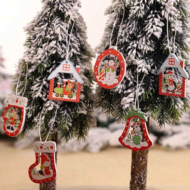12/9 Chiếc Giáng Sinh Gỗ Mặt Dây Chuyền Bông Tuyết Xmas Cây Treo Đồ Trang Trí Đồ Dùng Trang Trí Giáng Sinh Cho Nhà Navidad Tặng Năm Mới 2023