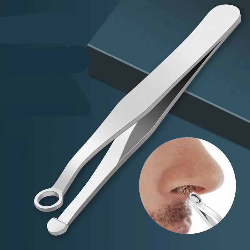 Pinzas universales para recortar el pelo de la nariz, de acero inoxidable, para cejas, nariz, corte de pelo, manicura, recorte Facial, tijeras de maquillaje