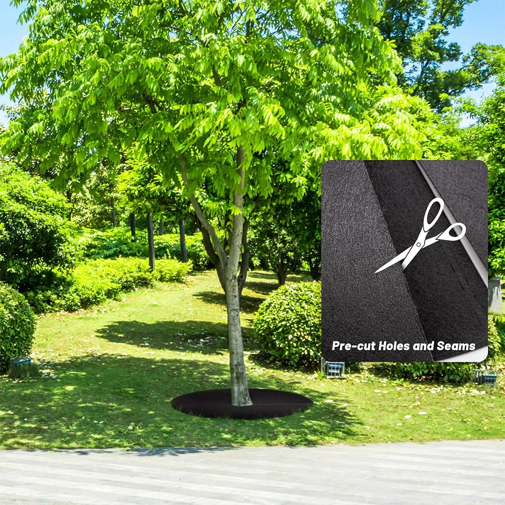 20pcs Non-Woven Tree Mulch Ring Reusable Tree Weed Barrier Mat Degradable Used inhibit Growth and Control Plant Root Protection