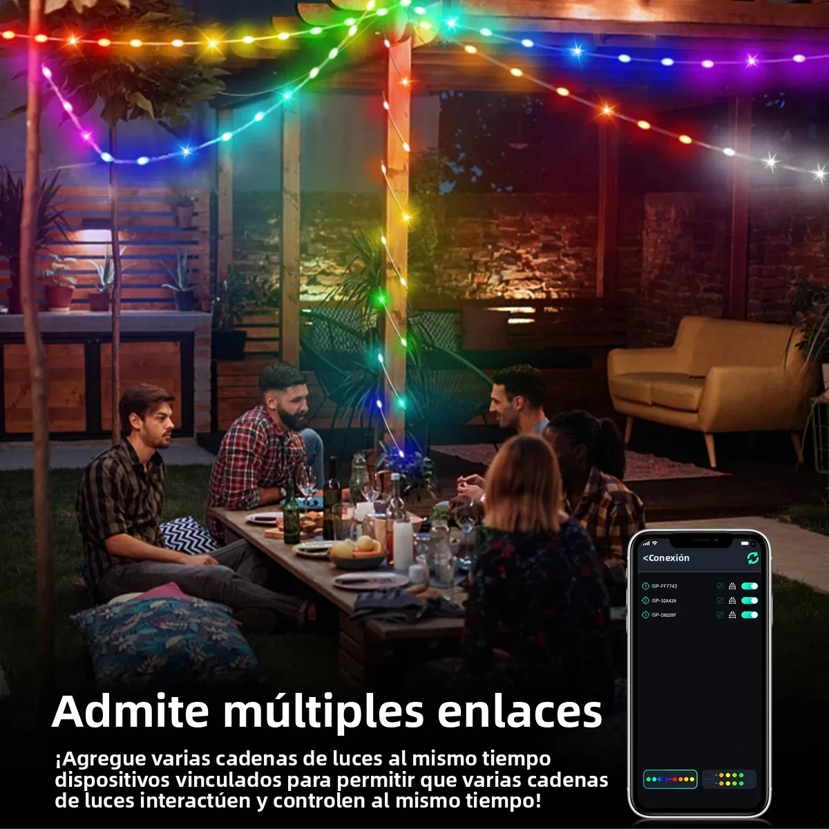 20M 10M 5M luces LED para festivales guirnalda de luces de hadas luces de cortina direccionables Bluetooth inteligentes guirnalda adorno decoración de fiesta en casa