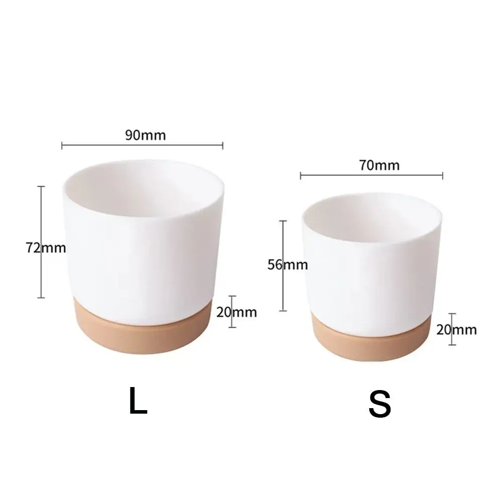 Vaso da fiori autoirrigante stoccaggio automatico dell'assorbimento d'acqua vaso per fioriera succulenta rotondo a doppio strato vaso da fiori per piante verdi piccole