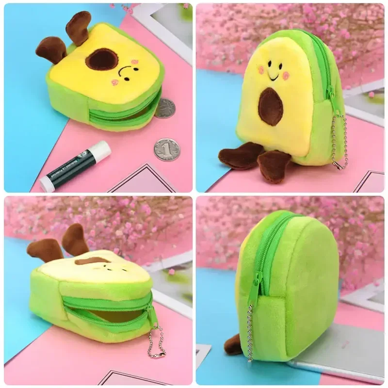 ผลไม้น่ารัก Avocado รูปเหรียญหูฟังสาย USB ลิปสติกกระเป๋าจี้ Key CHAIN ของขวัญ
