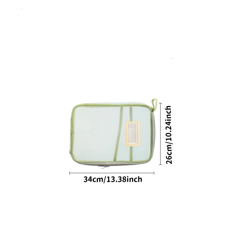 Cartella portaoggetti trasparente per cancelleria Imballaggio per file con cerniera in rete addensata calda Formato A4 Forniture per ufficio scolastico Borse portaoggetti da viaggio