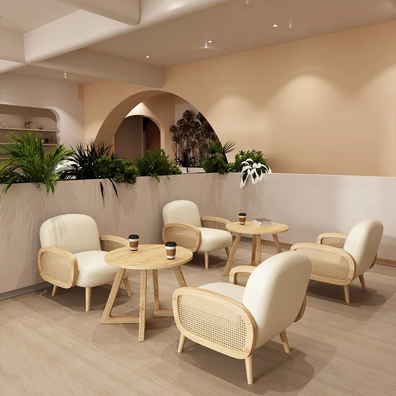 Cafe book bar leisure area dessert soda fountain sofa reception negotiation table and chair