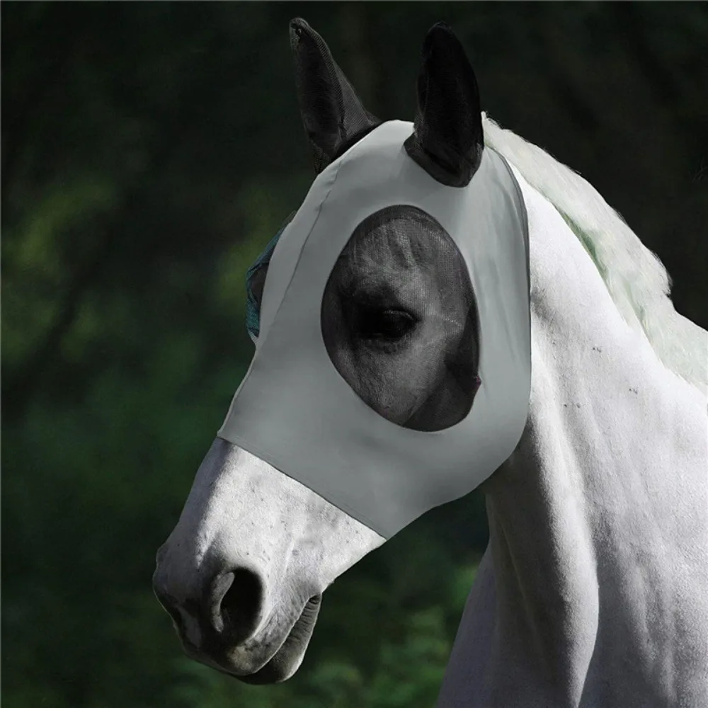 1PC Fliegen Masken Anti Moskito Elastische Mesh Pferd Gesicht Schilde Atmungsaktive Pferd Kopf Abdeckung Haube Reiten Reit Ausrüstung