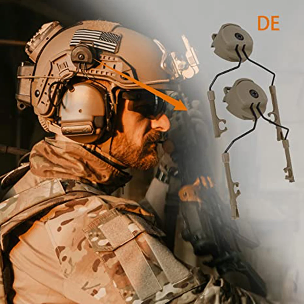 Tactical Headset Bracket Fast Ops Core  Helmet ARC Rail Adapter Comtac II Series for Headset Mount for Tactical Shooting
