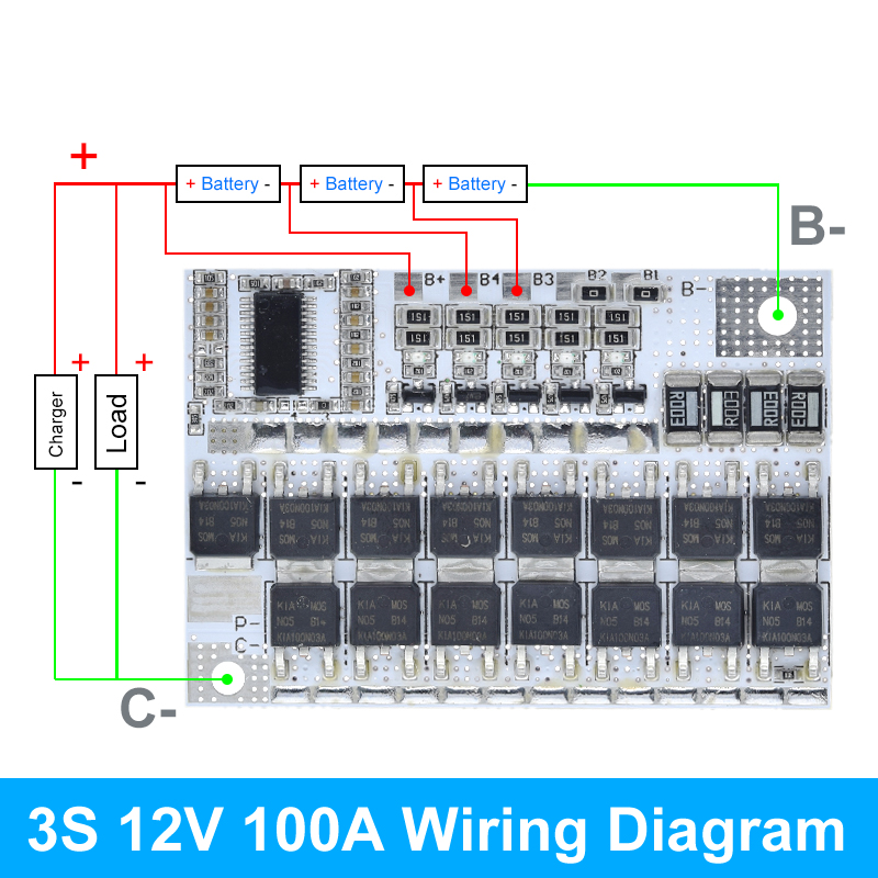 3S/4/4S/5S Bms 12V 16.8V 21V 100a Li-ion Lmo Ternary Lithium bảo Vệ Pin Bảng Mạch Li-Polymer Cân Bằng Sạc Mô Đun