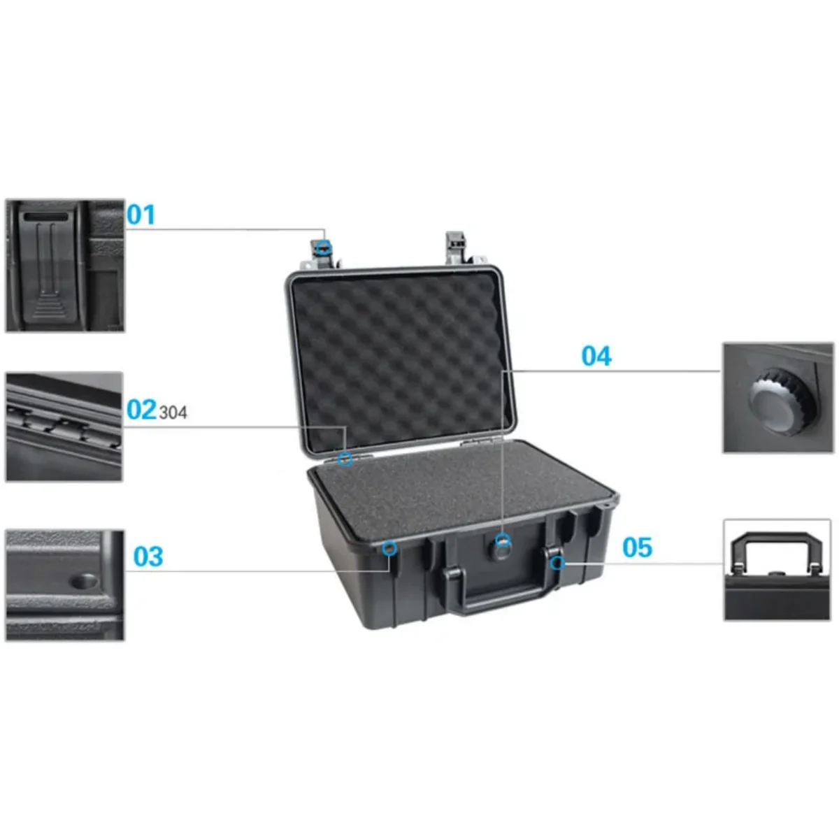 Waterdichte Harde Gereedschapskist Veiligheidsbeschermer Doos Draagbare Organizer Hardware Opslag Tool Case Slagvast Instrument Case