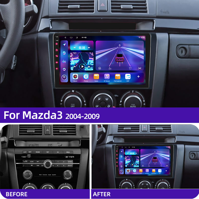 Core Android 12 Carplay for Mazda 3 2004 2005 2006 2007 2008 2009 Car Radio with BOSE Multimedia Player 2 Din Stereo GPS DVD