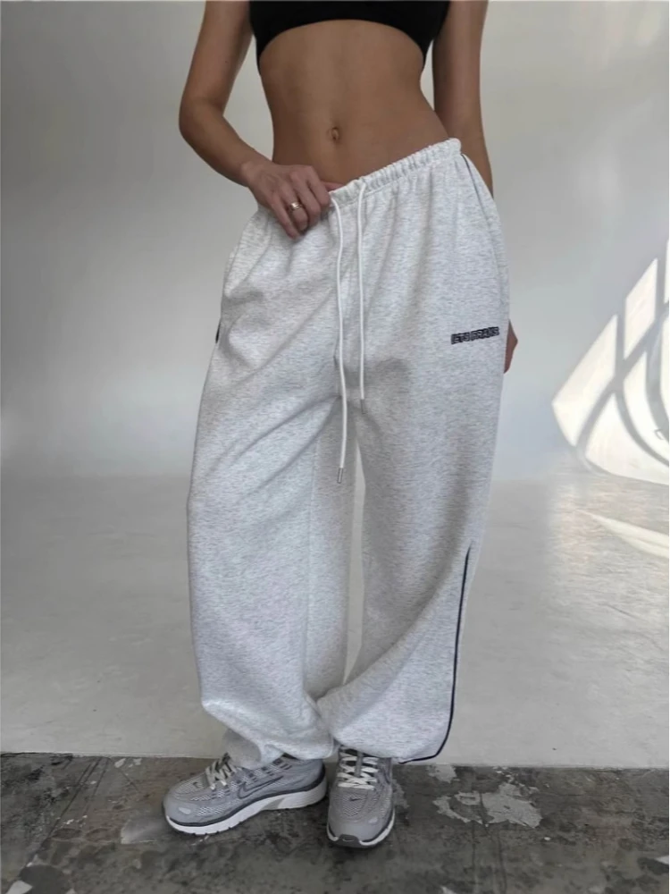 Sommer-Sporthose mit weitem Bein 2025, lockere Passform, Freizeithose mit geradem Bein, bequeme Streifen