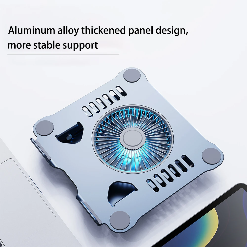 Support pour ordinateur portable avec ventilateur de refroidissement pour Apple MacBook 11-16 pouces Dell Lenovo support en alliage d'aluminium pour tous les ordinateurs portables de jeu