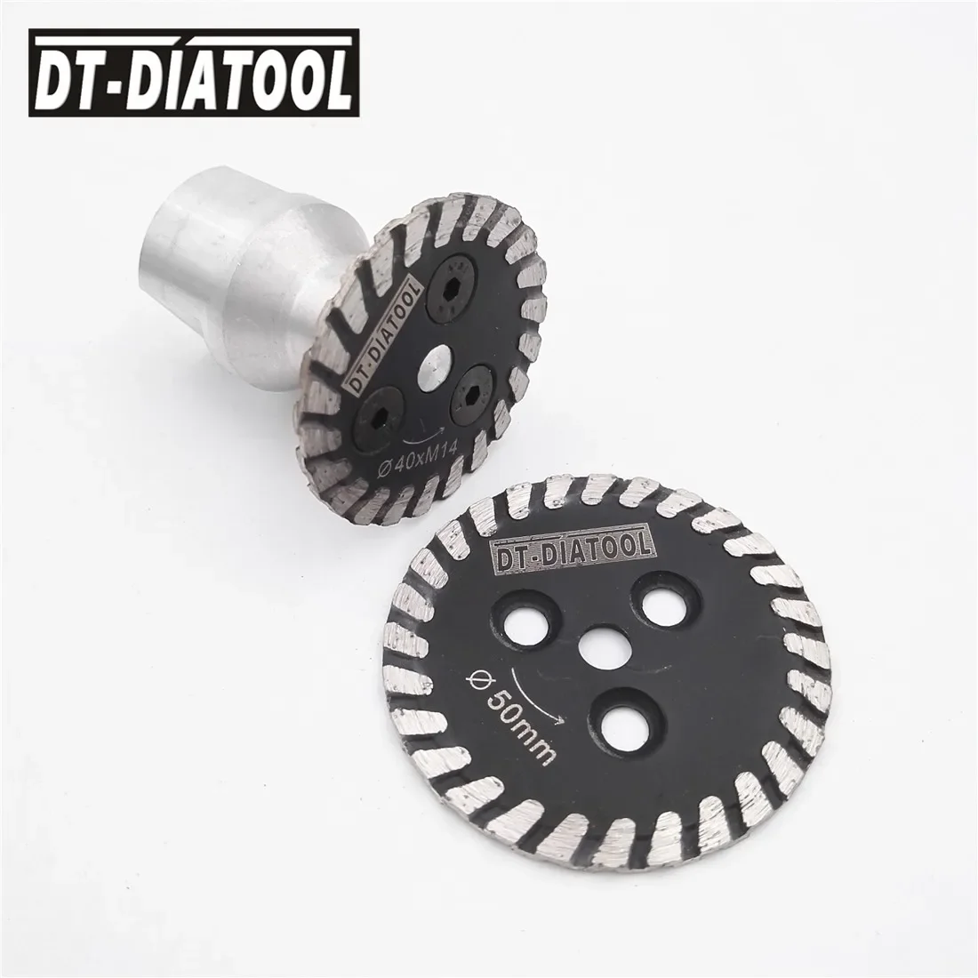 DT-DIATOOL 2 шт. мини-алмазный отрезной диск горячего прессования пильное полотно 1 шт. съемный M14 фланец для резьбы по камню, мрамору, бетона