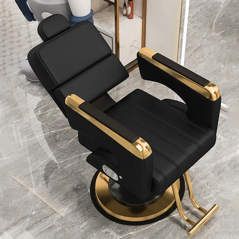 Silla de peluquero para barbería, 360 °   Sillas elevadoras hidráulicas giratorias, nuevo diseño, venta al por mayor de muebles de tienda de peluquería personalizables