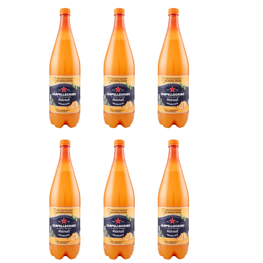 Kohlensäure haltiges Getränk aus Orangen aranciata naturli 6x1, 2l-san pellegrino