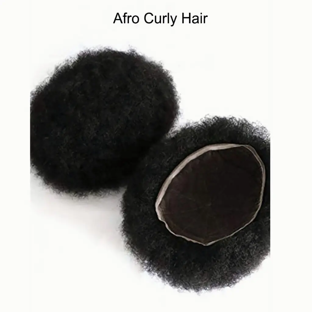 NLW 4มม. Afro Curl ระบบเปลี่ยนผมผู้ชาย10*8ผมลูกไม้เต็มชิ้นผมเทียมหน่วยฐาน