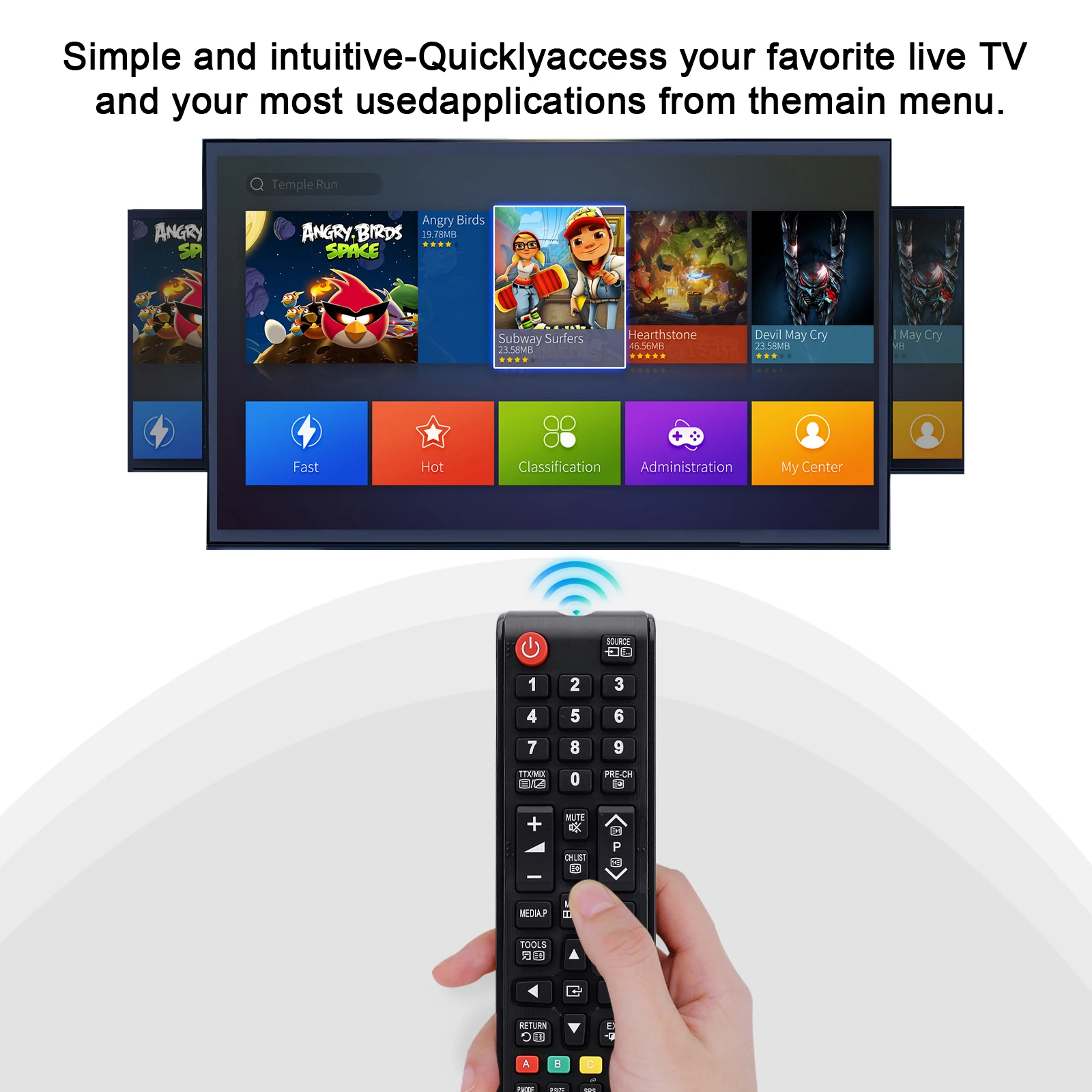 Universal für Samsung-TV-Fernbedienung, Pinter für Samsung Smart TV – LED-LCD-HDTV QLED Suhd Uhd 4K 3D-Fernseher