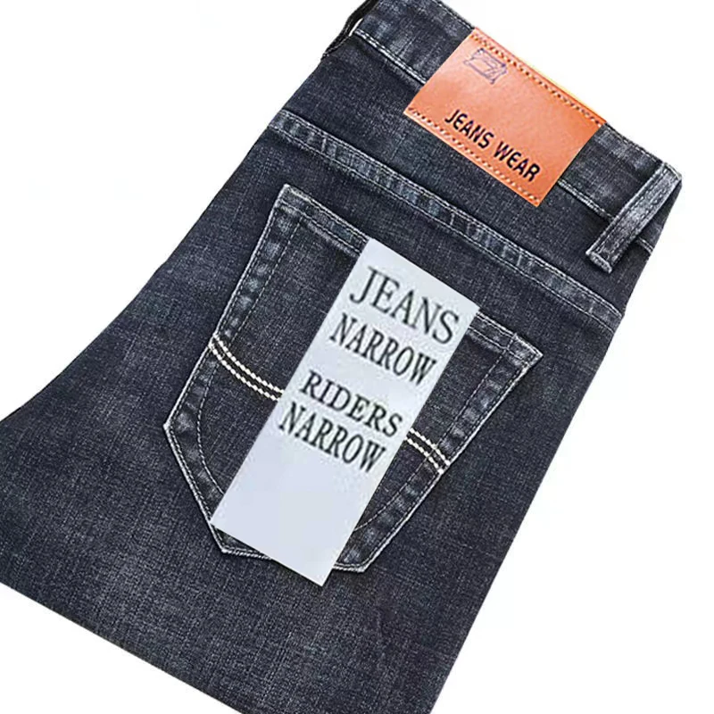 Busin Casual Thi Stretch Denim Jeans Men's Loose Straight Leg Casual Wear Resistant mid Waist Korean Sle Wear