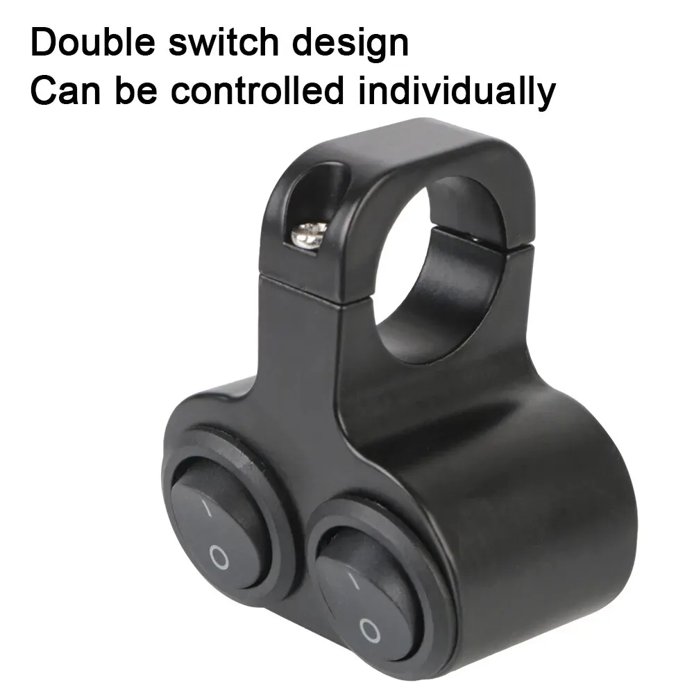 オートバイのハンドルバー 12V ヘッドライトスイッチデュアルボタン制御防水 7/8in 22 ミリメートルフラッシャースピーカースイッチ