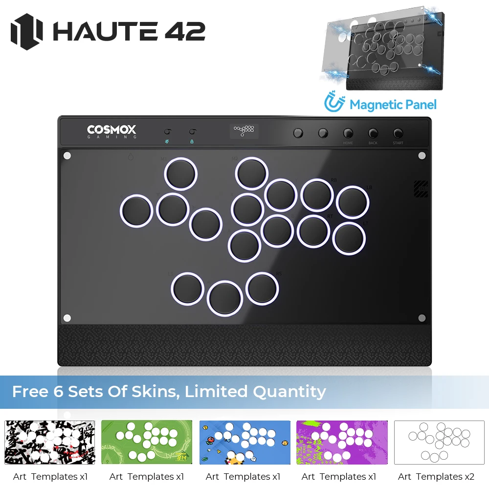Controlador sin palanca Hitbox magnético Haute42, controlador Arcade de llanta con botón para PC/PS4/PS5/interruptor, palo Arcade sin pegatinas, Hitbox