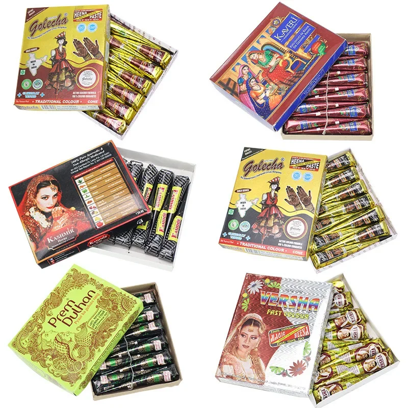1 pièces 25g multicolore indien GOLECHA henné cônes pâte de tatouage pour tatouage temporaire autocollant peinture corporelle Art crème cône peinture à la main