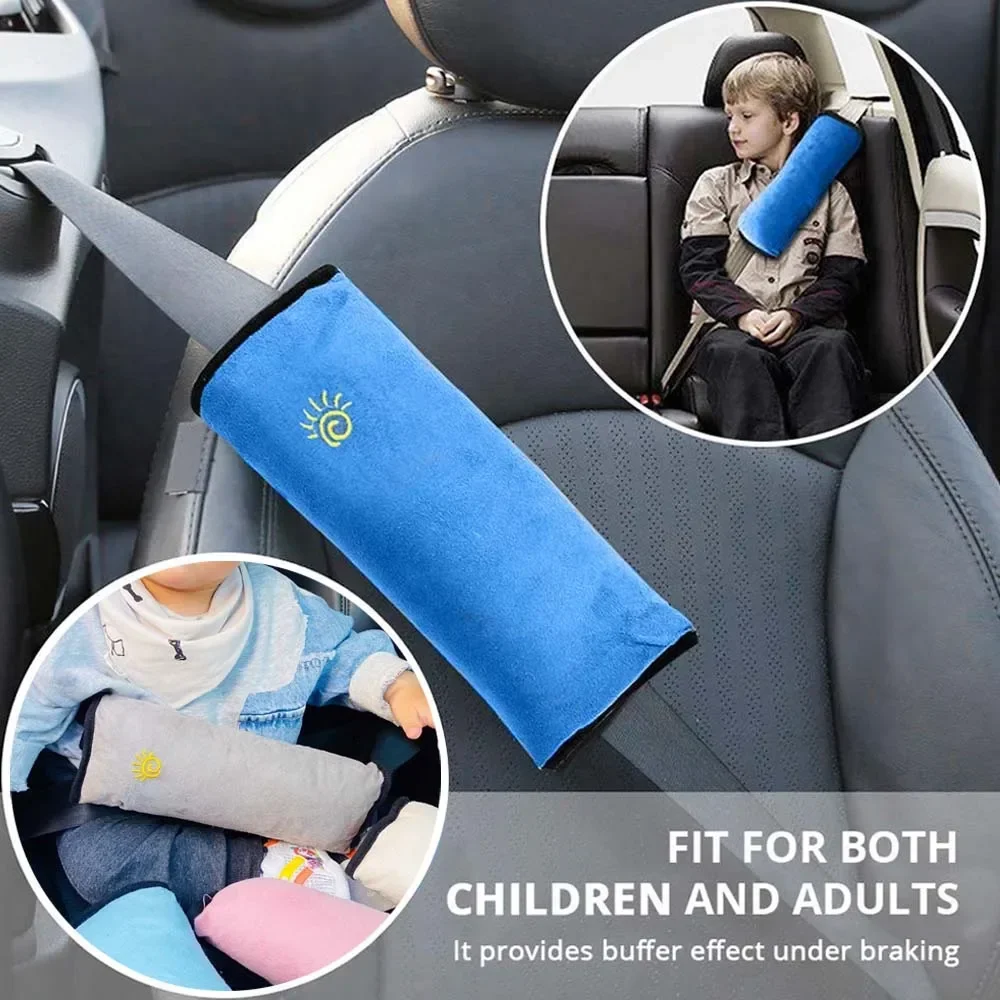 Universal Car Seat Belt หมอนสําหรับเด็กปรับไหล่เด็กวัยหัดเดิน HEAD Protector เด็ก Sleeping Seatbelt Positioner Plush COVER Pad