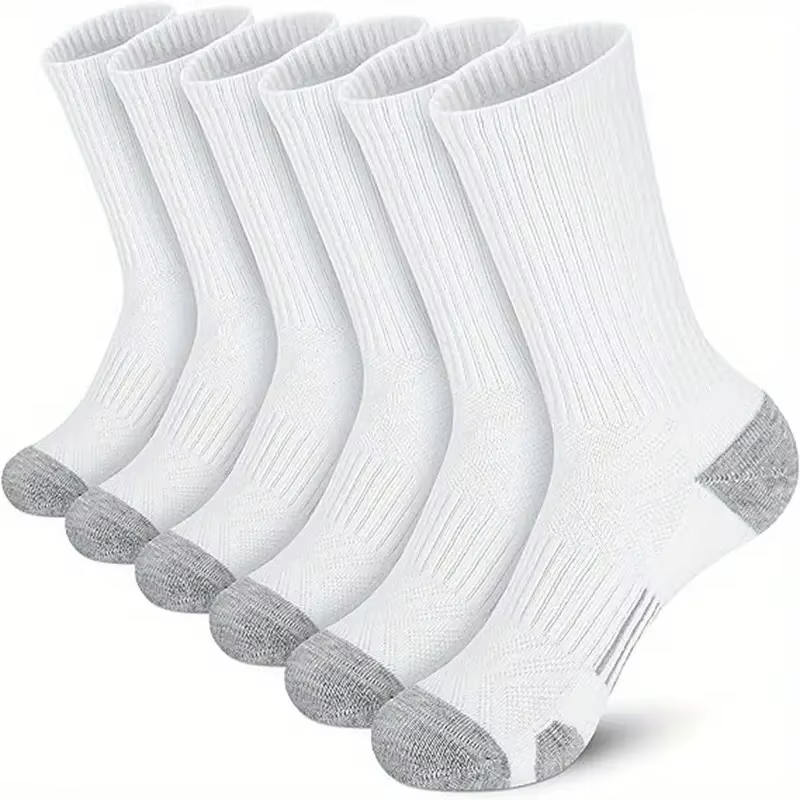 6 pares de calcetines sólidos para hombre, cómodos y transpirables, el tejido es suave y cálido, adecuados para uso deportivo al aire libre