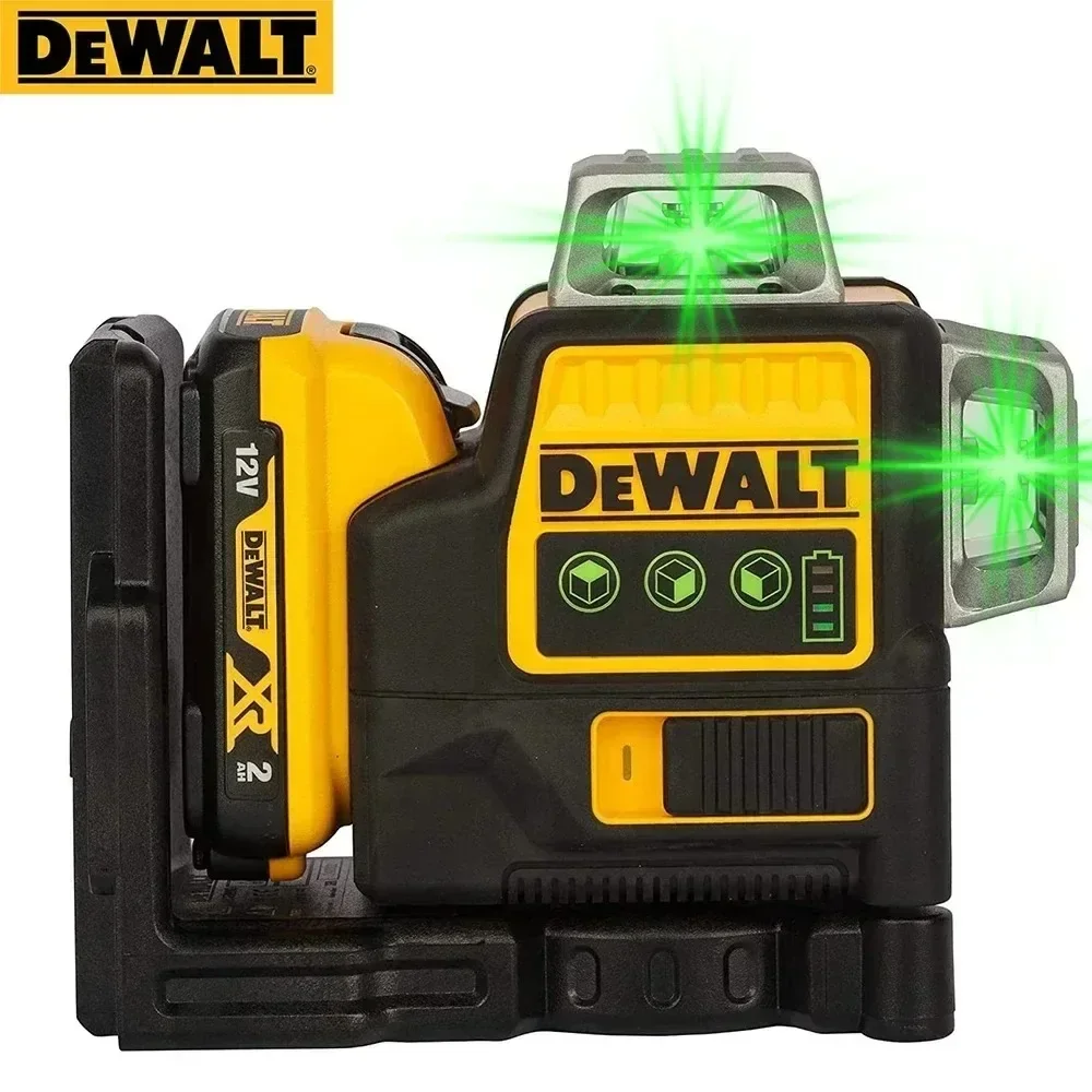 Dewalt DW089LG 3 lados * 360 grados Vertical 12V batería de litio 12 líneas nivel láser Horizontal medidor de nivel de luz verde al aire libre
