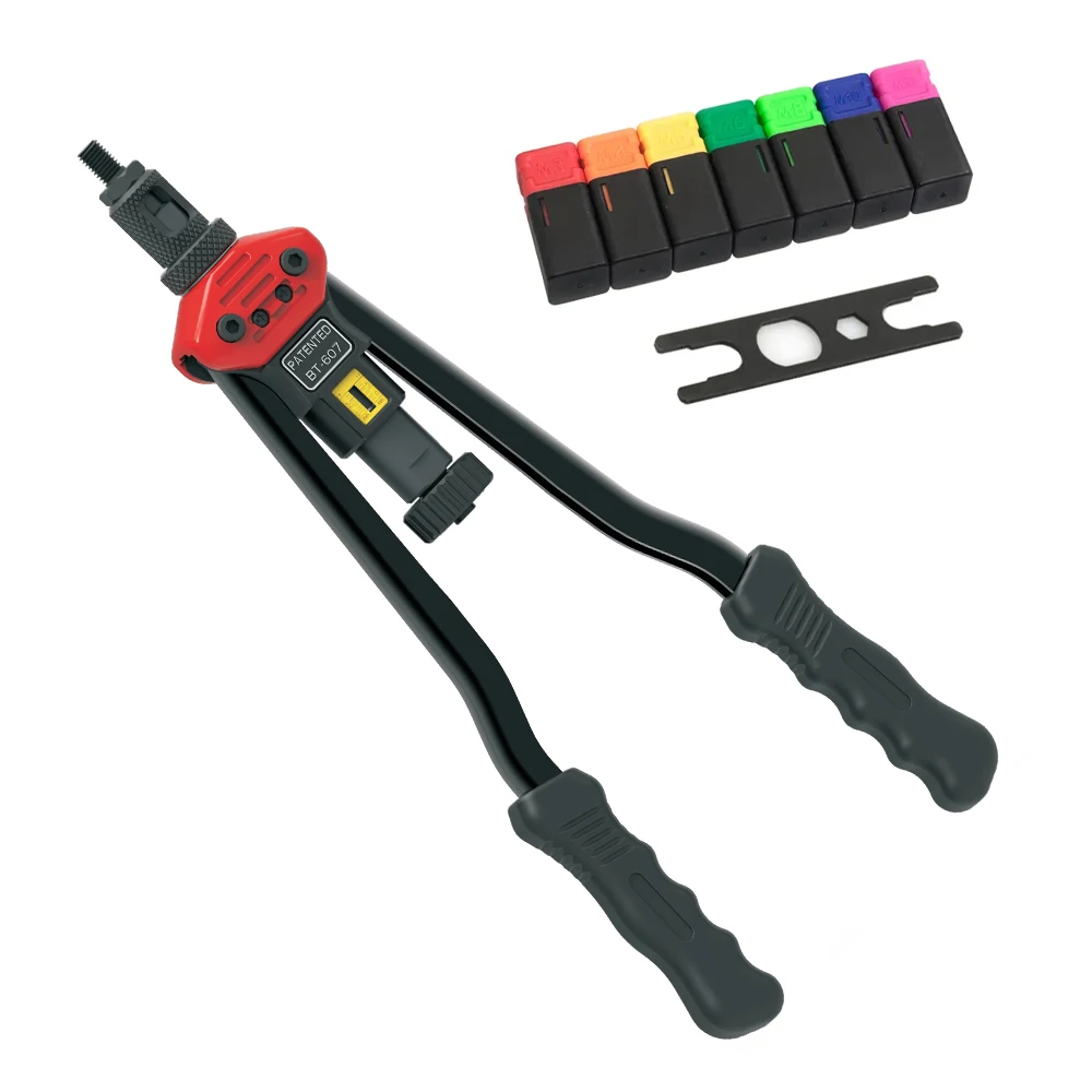 Allsome BT-607 16 "manuel Rivcirculation Gun Hand Rivet Tool Kit Rivet Nut Setting Tool, Nut Setter M3/figuré/M5/M6/M8/M10/M12