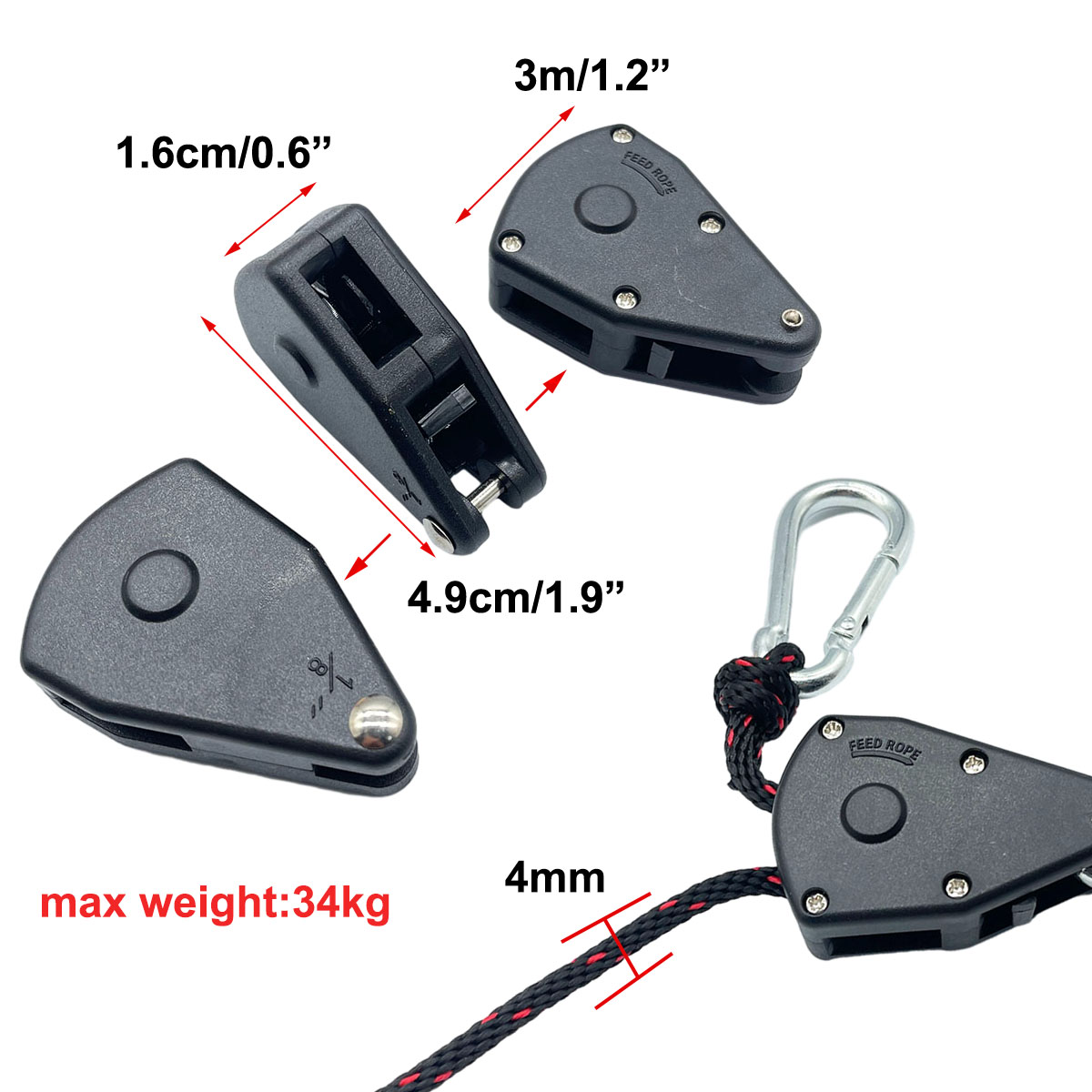 4mm barraca de acampamento amarrar corda tensor fixação polia catraca cabides toldo corda gancho dossel fivela corda aperto ferramenta