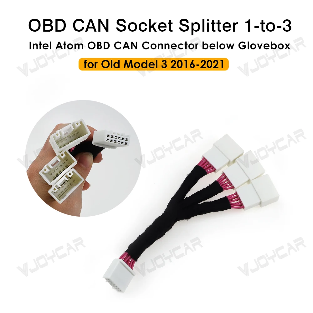 Для Tesla OBD Splitter 1-to-3 OBD CAN Разъем 12PIN 20PIN 26PIN Переходник «один-то» А-столб для правой передней двери