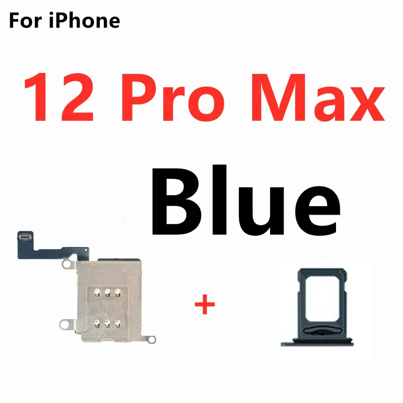 Dual Sim Đầu Đọc Thẻ Cổng Kết Nối Cáp Mềm Nơ Cho iPhone 12 Pro Max Khay Sim Khe Đựng Linh Kiện Thay Thế