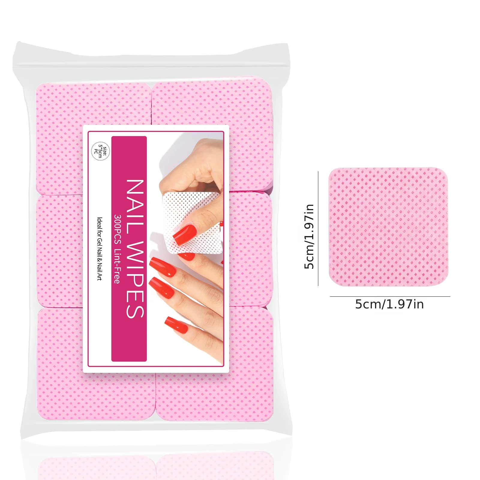 Salviette per rimuovere lo smalto, tamponi per la pulizia delle unghie, cuscinetti per unghie non tessuti per salone di bellezza per donne e ragazze