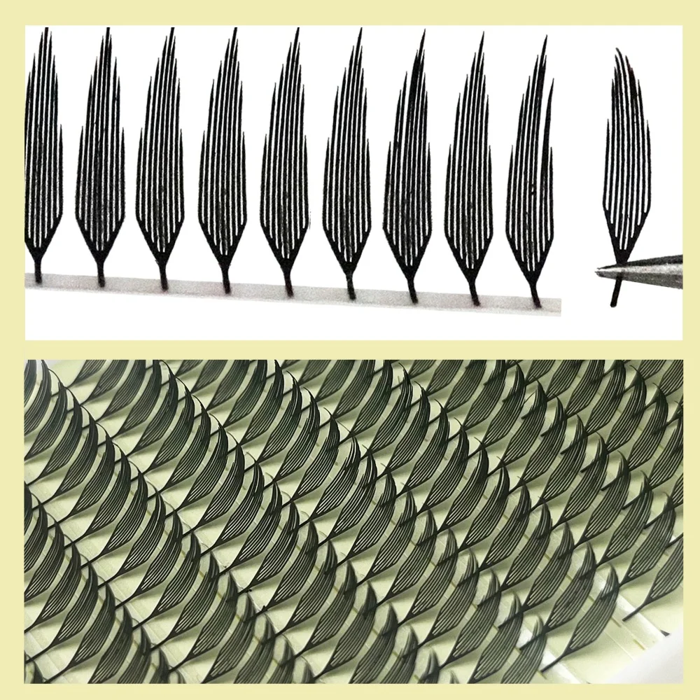 MIOFIA Tower Top Feather shape Eyelash Extension Comic Natural Lightweight  False Eyelashes Premade Fans Lashes for Makeup Tool