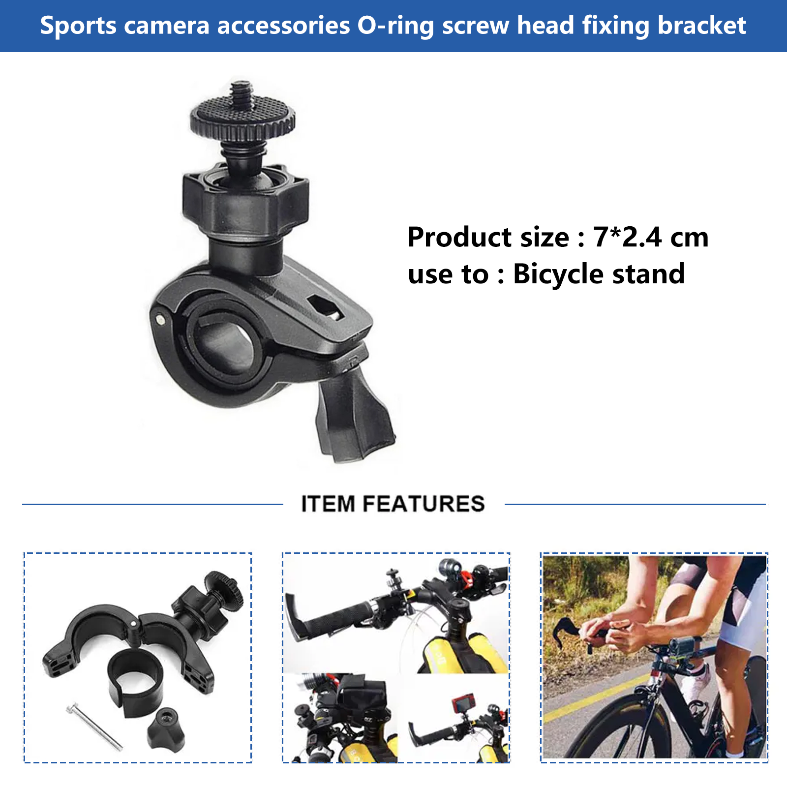 Uchwyt motocyklowy Uchwyt na kierownicę do GoPro Hero 11 10 9 8 7 6 5 4 3 Osmo Action Camera Bike Uchwyt na kierownicę roweru
