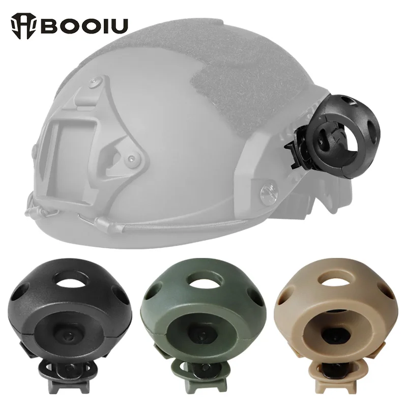 BOOIU Helm-Taschenlampen-Halter-Clip für schnelles taktisches Helm-Mount-Klemmadapter, 60-Grad-Universal-Schienen-Helm-Zubehör