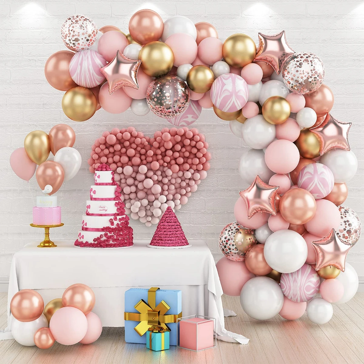 Kit arco ghirlanda di palloncini Macaron Decorazione per la prima festa di compleanno Bambini Matrimonio Compleanno Palloncino baby shower Coriandoli Palloncino in lattice